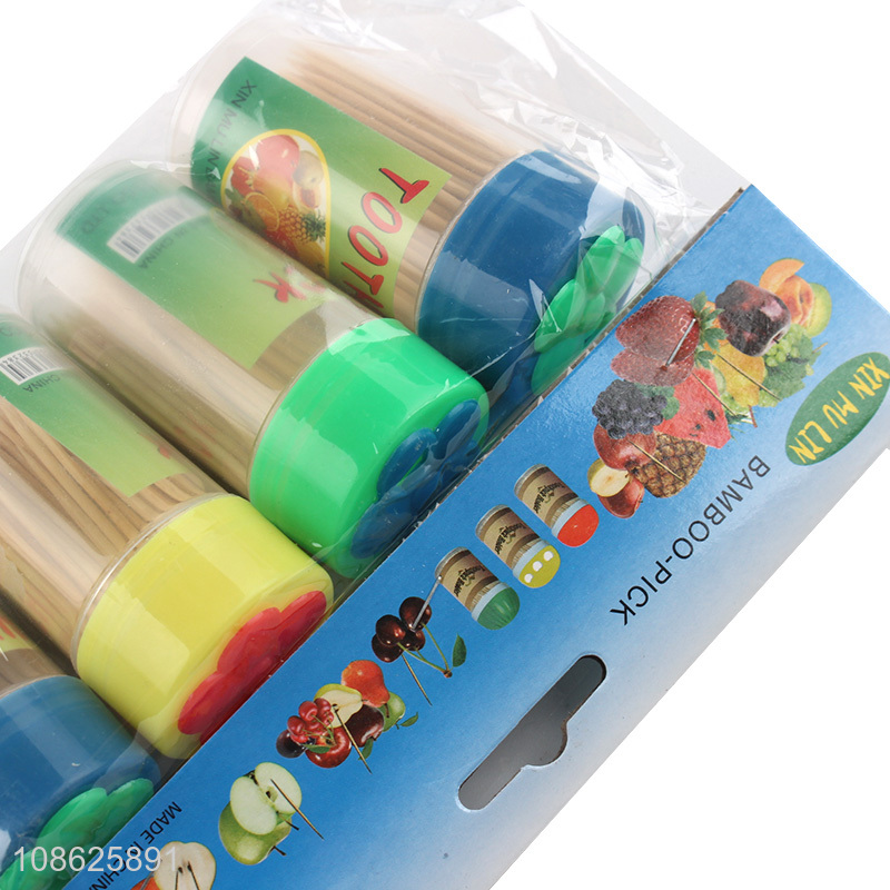 Hot selling natural disposable bamboo toothpicks fruit picks