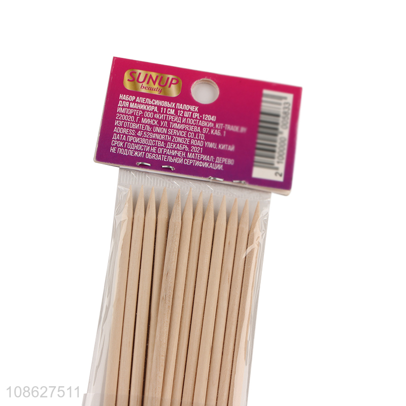 Wholesale 12pcs wooden nail sticks manicure and pedicure tool