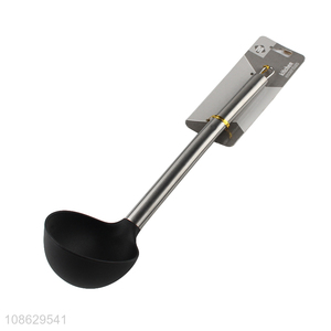 Good quality food grade silicone soup ladle with metal handle