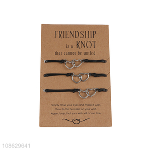 Good quality heart couple friendship bracelet alloy bracelet for sale