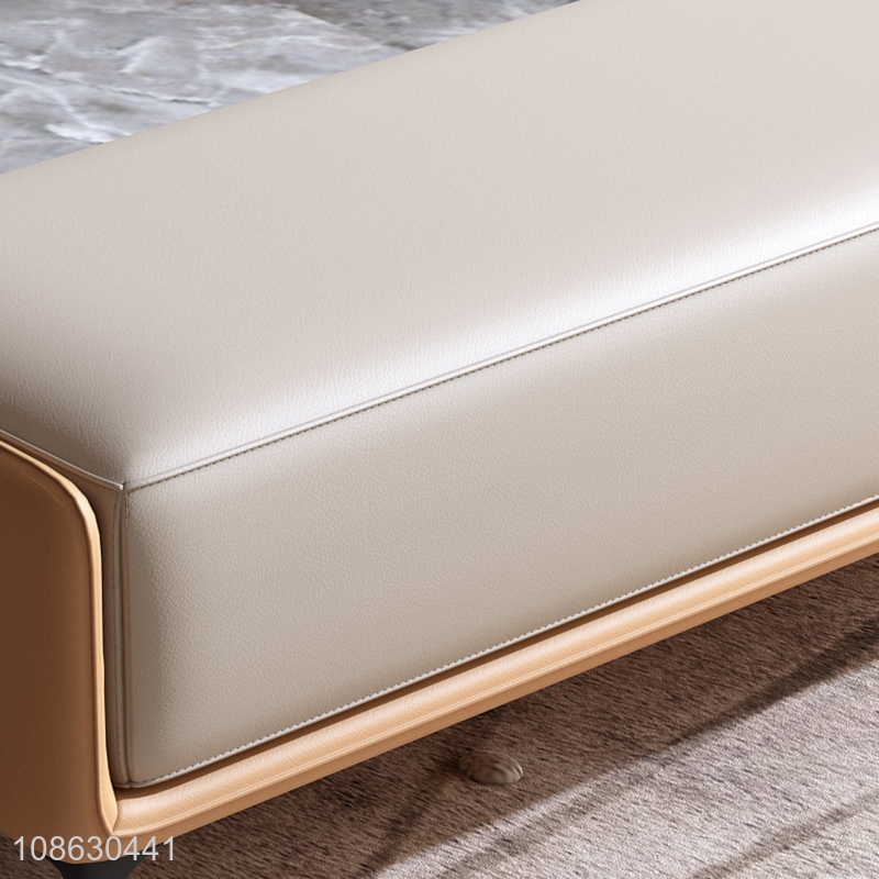 Wholesale soft comfortable pu leather shoe stool shoe changing bench