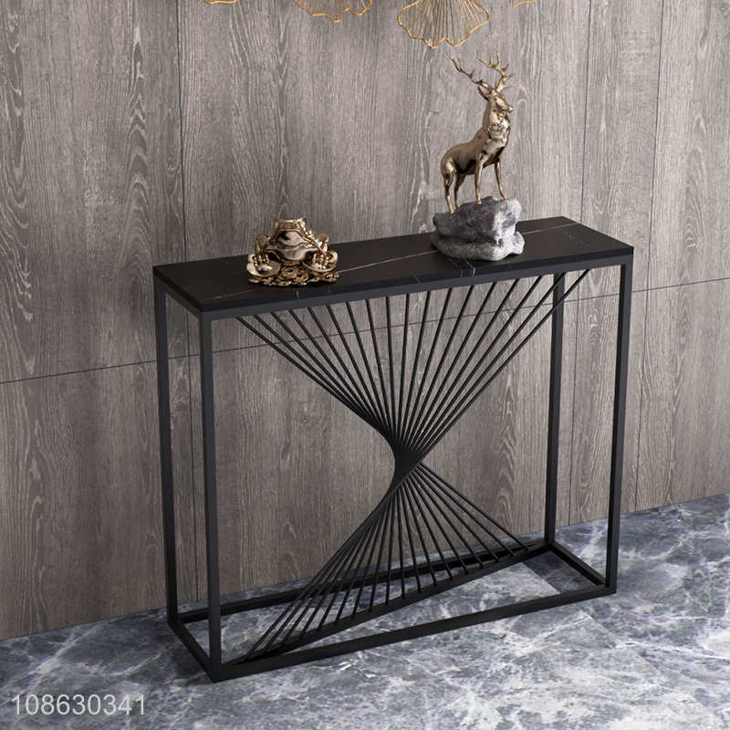 Wholesale stylish metal frame slate console table for entryway