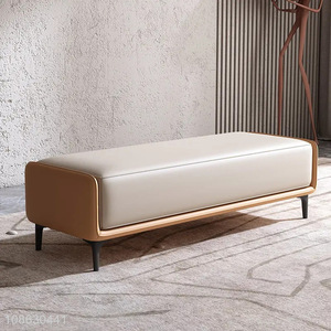 Wholesale soft comfortable pu leather shoe stool shoe changing bench