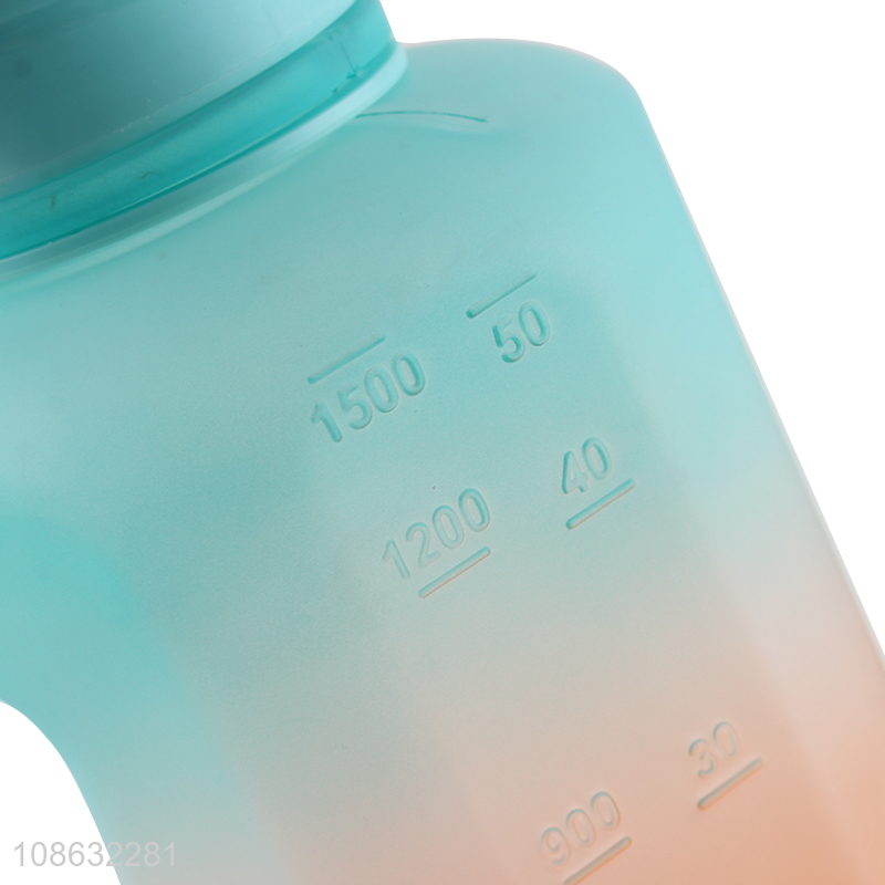Good quality 1600ml gradient color water bottle for fitness sports