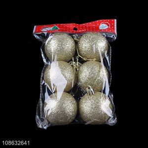 Low price 6pcs hanging christmas ball for xmas tree decoration
