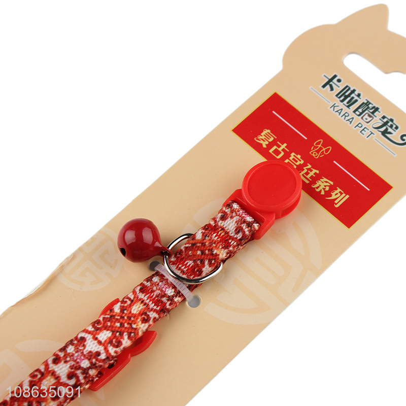 New product Chinese style adjustable cat collar pet supplies