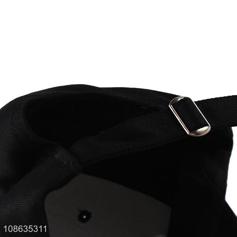 Yiwu market black polyester sports baseball hat for sale