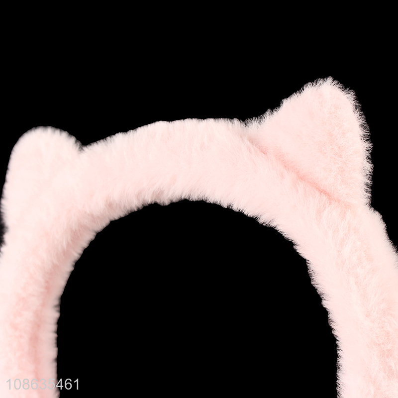 Most popular pink winter warm plush earmuffs for girls