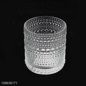 Low price tabletop decoration clear glass candle holder for sale