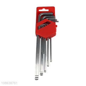 Popular product 9pcs long arm ball head hex key set L-wrenches