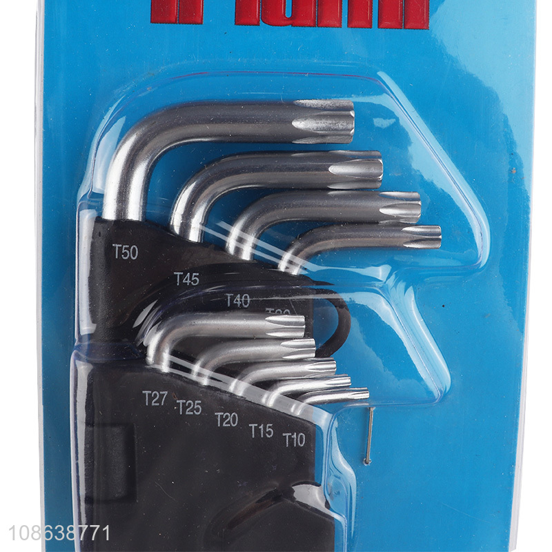 Best quality 9pcs L type torx head allen wrench hex key set