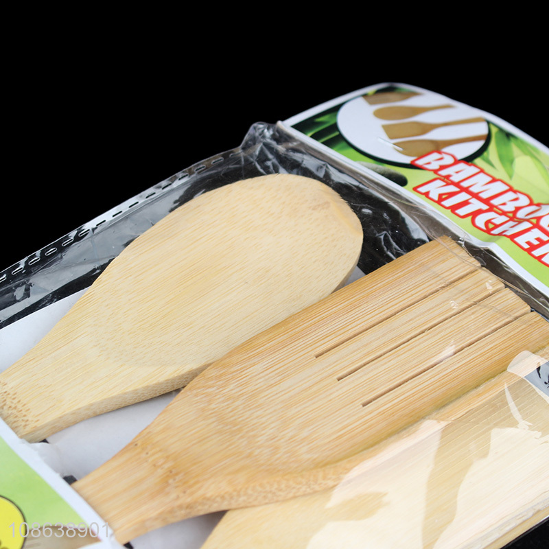 Low price small bamboo spoon three-piece set for sale