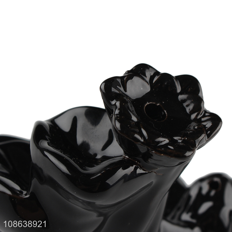 Hot selling black ceramic backflow incense burner wholesale