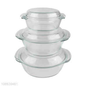 Good selling clear <em>glass</em> heat-resistant <em>bowl</em> with lid