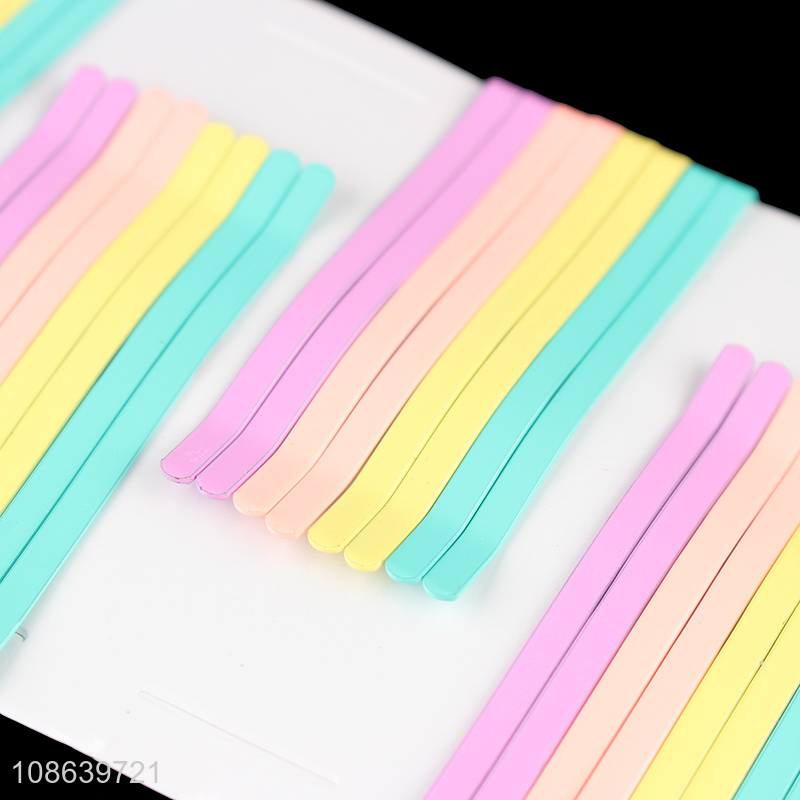 Wholesale macaron colored metal bobby pins iron hairpins hair clips
