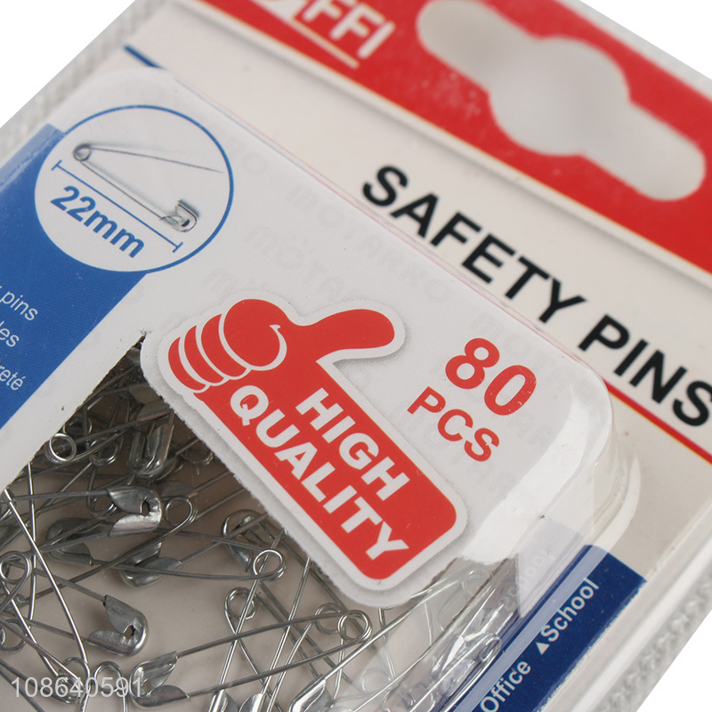 Good selling 80pcs office garment supplies safety pins wholesale