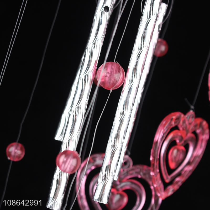 Wholesale heart shaped aeolian bells aluminum pipe metal wind chimes