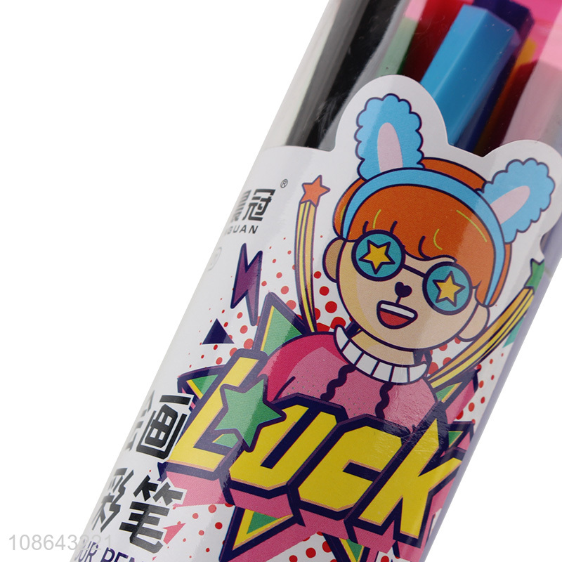 Hot selling 12 colors non-toxic plastic watercolor pencils watercolor pens