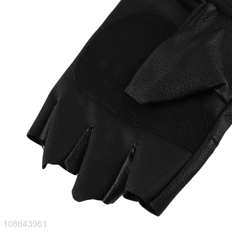 Good quality pu leather half-finger sports gloves for motorcycling