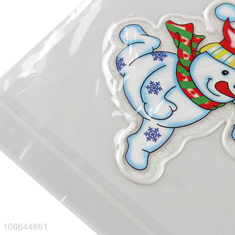 Top selling snowman pattern christmas window sticker for decoration
