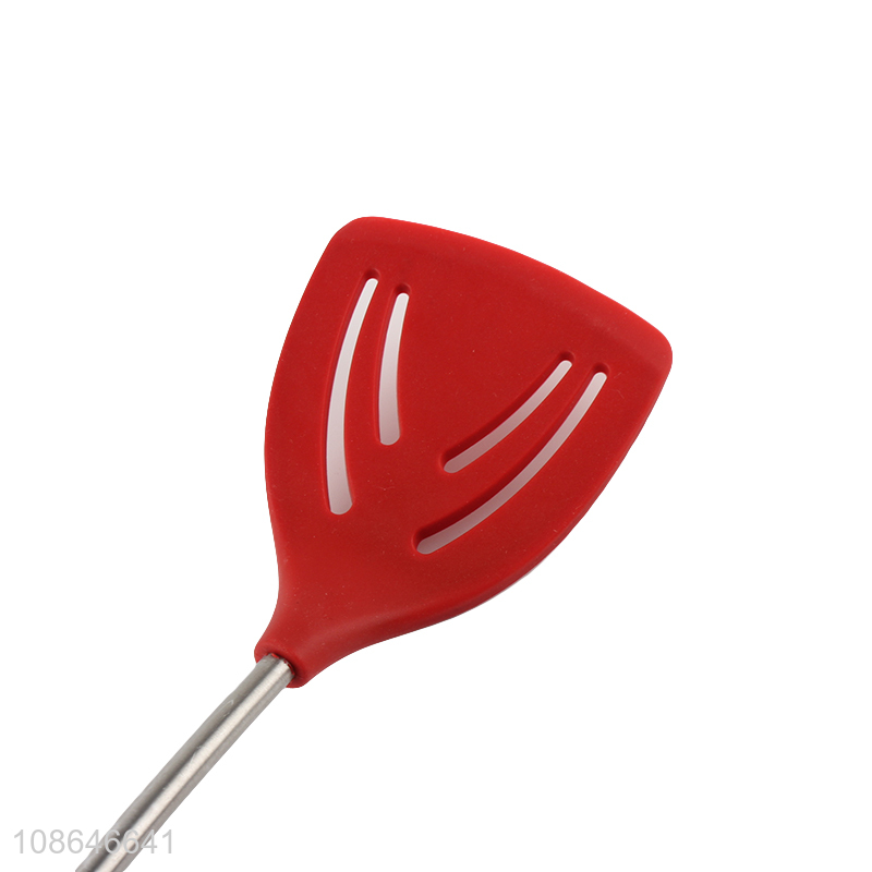 Online wholesale silicone non-stick cooking slotted spatula