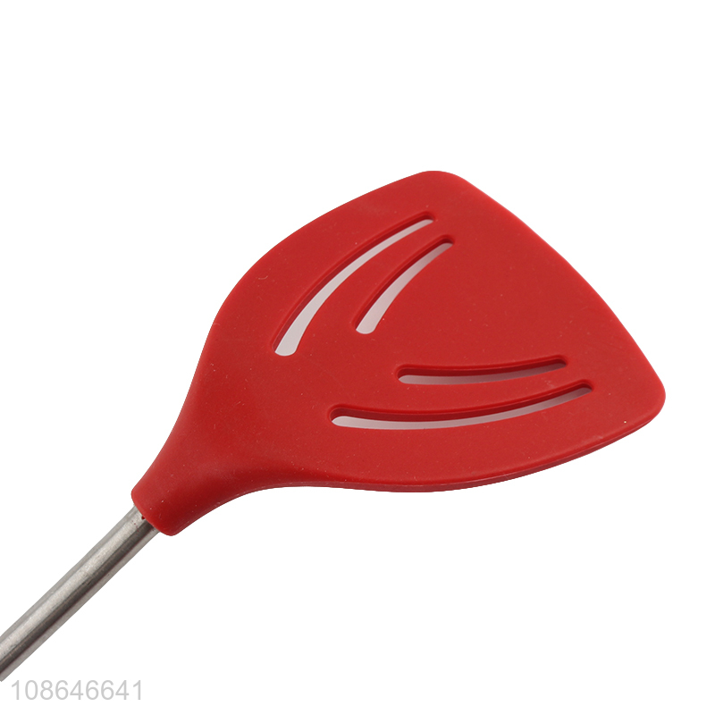 Online wholesale silicone non-stick cooking slotted spatula