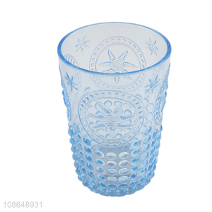 New product embossed plastic water cup plastic tumbler drinking cup