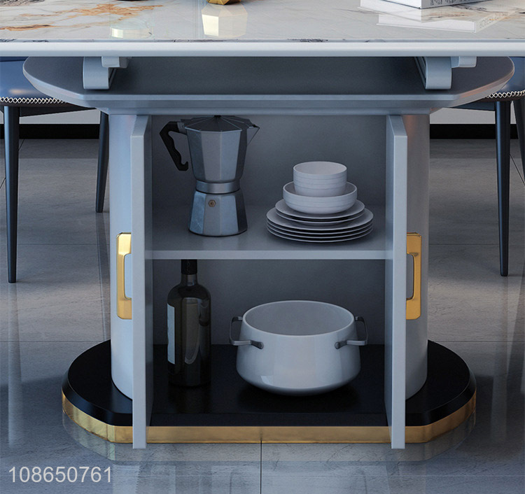 Best selling luxury style retractable dining table for home restaurant