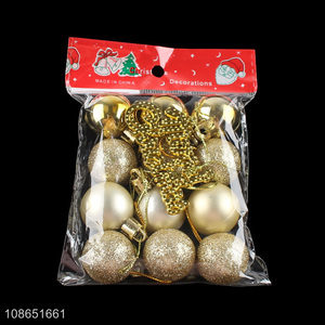 Popular products 14pcs golden xmas tree hanging decoration bell