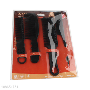Hot items 4pcs black hairstyling anti-static hair comb for sale