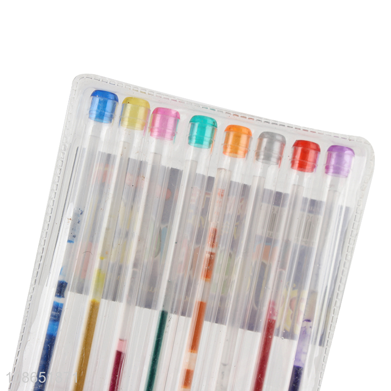 China products 8pcs painting tool glitter pen for stationery