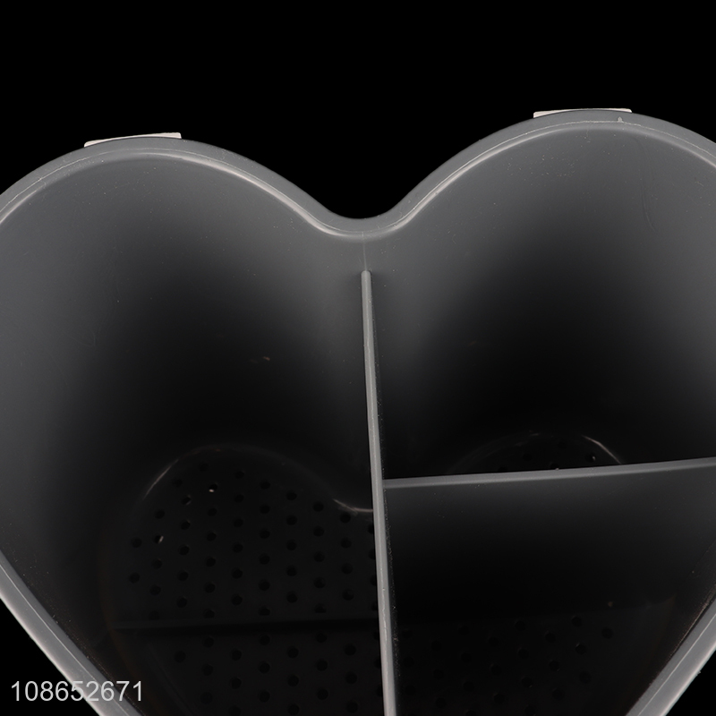 Wholesale wall mounted heart shaped plastic chopsticks cage cutlery holder