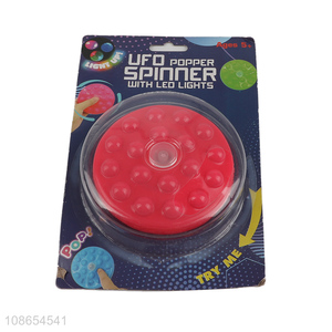 Popular products children light-up ufo spinner toys with led lights