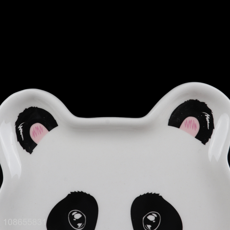 New product cute cartoon panda ceramic dining plate for kids children