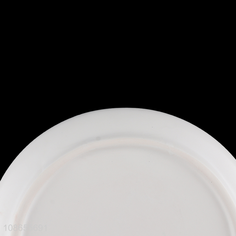 New design round glazed ceramic fruit plate porcelain desserts plate