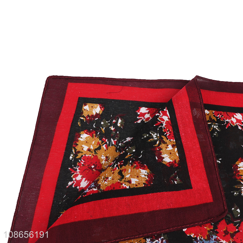 Hot sale flower pattern women fashion bandana head scarf wholesale