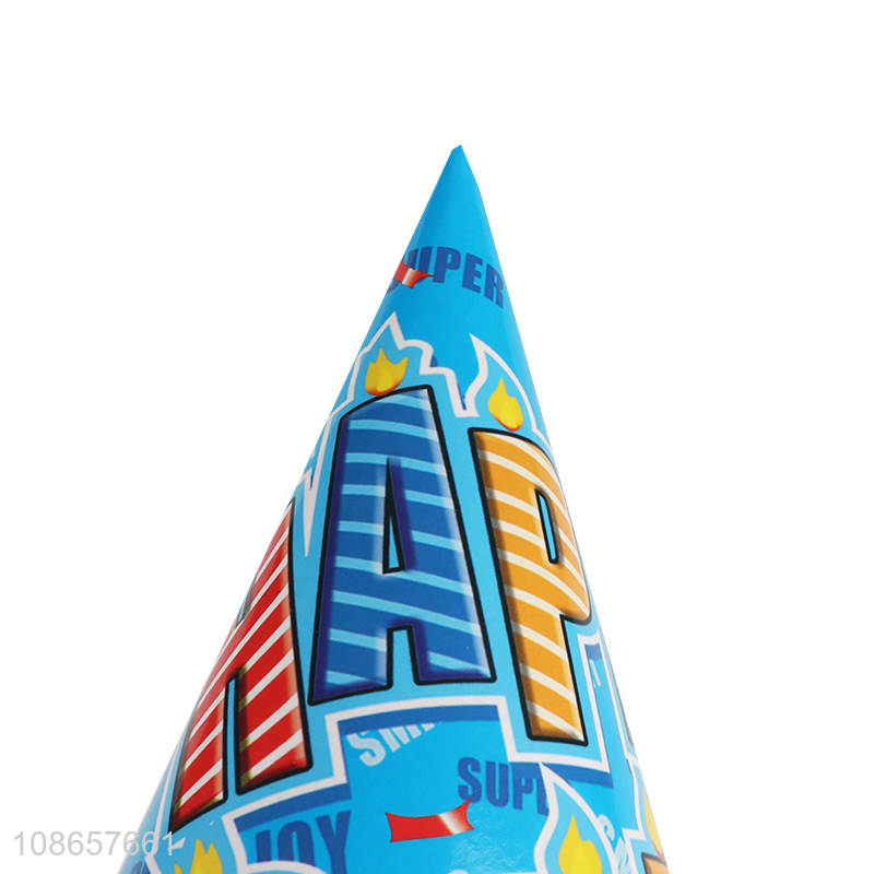 Wholesale printed birthday party hats cone hats birthday party supplies