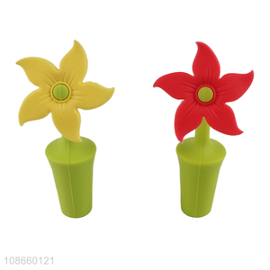 Good quality flower shaped silicone wine bottle stopper for beer