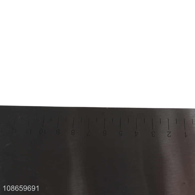 Good quality stainless steel dough scraper with measuring scale