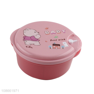 Wholesale 2-compartment plastic lunch bento box with cutlery for kids