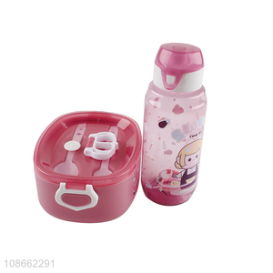 China imports bpa free plastic cartoon lunch box and water bottle set