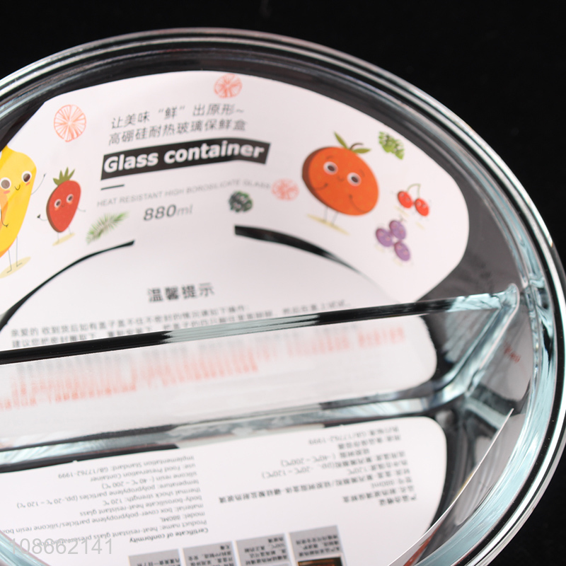 Wholesale 880ml glass bento lunch box food container for refrigerator