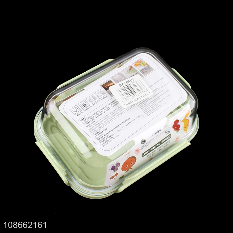 Wholesale 410 680 1040 1520ml glass food crispers fresh-keeping box