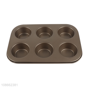 Wholesale 6-hole non-stick carbon steel baking pan baking accessories