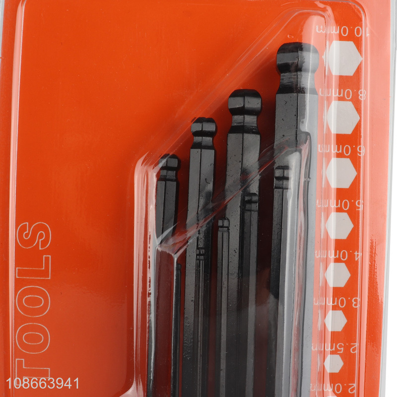 Wholesale 9pcs L type chrome vanadium steel ball head hex key set