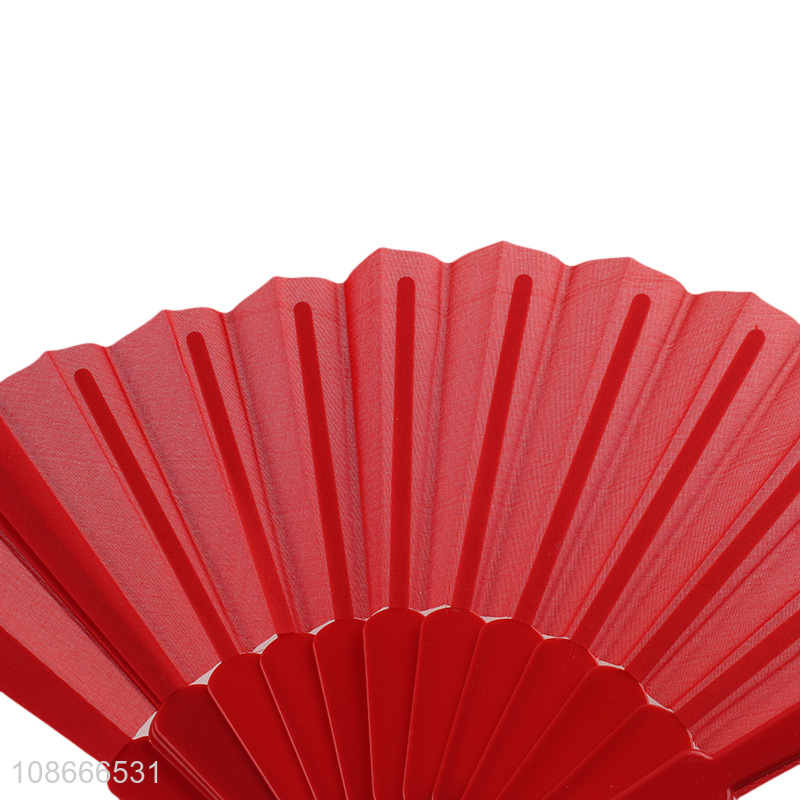 Promotional solid color folding hand fans foldable handhelf fans