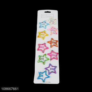 China factory star shape colourful girls fashion <em>hairpin</em> hair clips