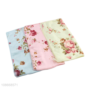 Hot products flower pattern cotton reusable towel washing towel