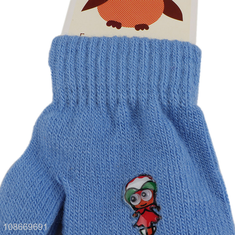 Wholesale cute knitted gloves outdoor winter warm gloves for kids