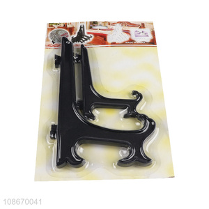 Hot selling 2pcs plastic easel picture frame <em>plate</em> stands for display